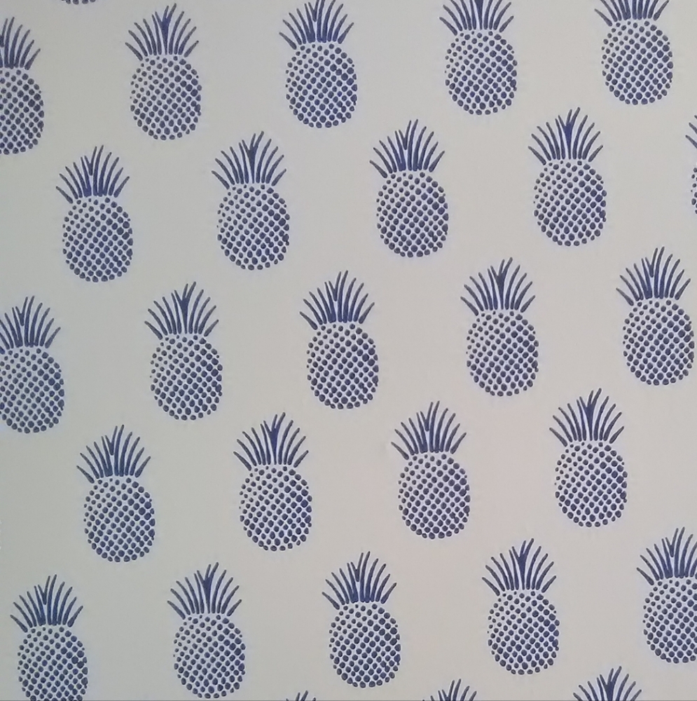 Serena & Lily wallpaper 1 roll French Blue"Pineapple"$130 Each